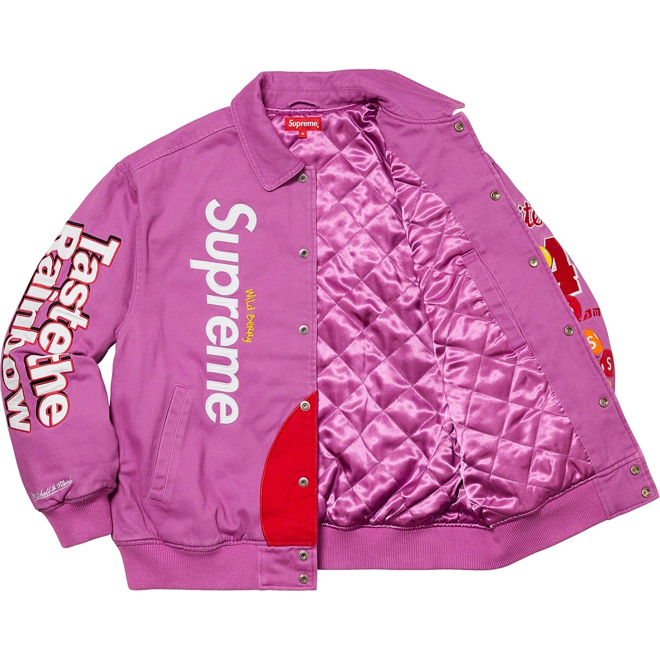 Supreme®/Skittles®/<wbr>Mitchell & Ness® Varsity Jacket view 3